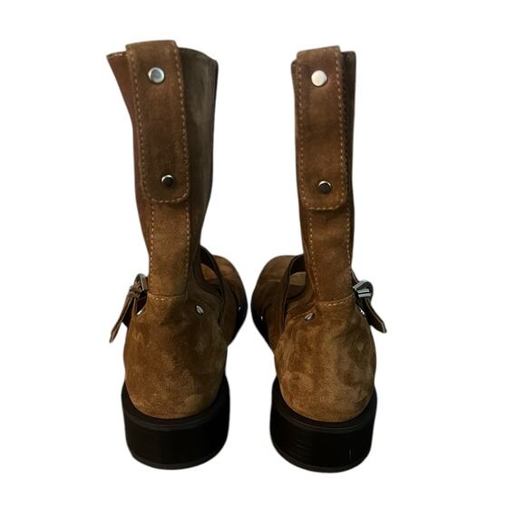 Stuart Weitzman Maverick Suede Pull On Moto Brown Boots – Sz 9.5B - Picture 5 of 7